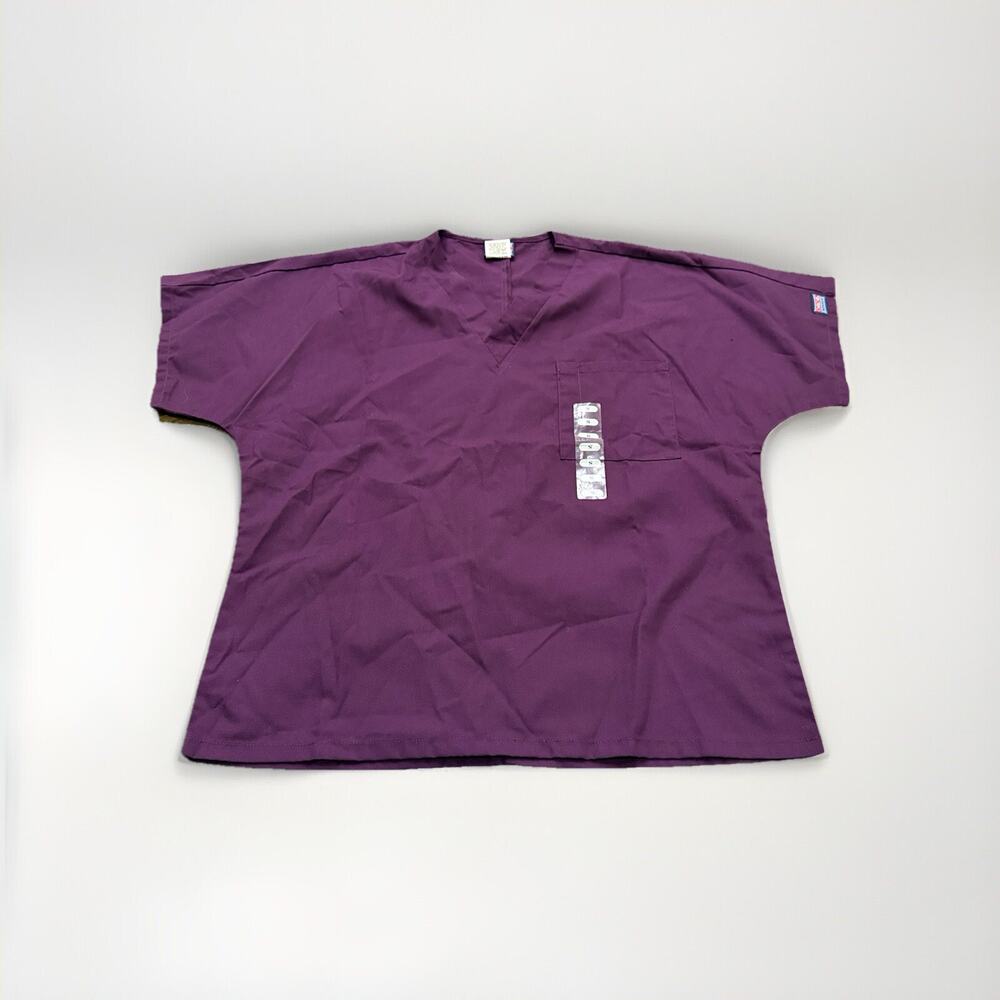 Cherokee Workwear Unisex Purple V-Neck Scrub Originals Short Sleeve Size S NWT